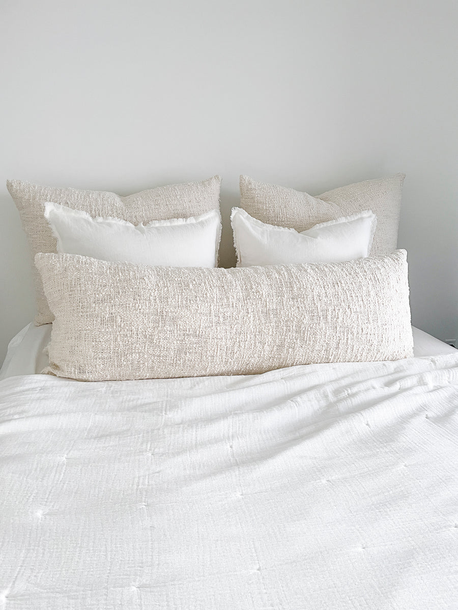 55 x 20 White Soft Boucle Bear Reading Pillow Cute Decorative Headboard Pillow