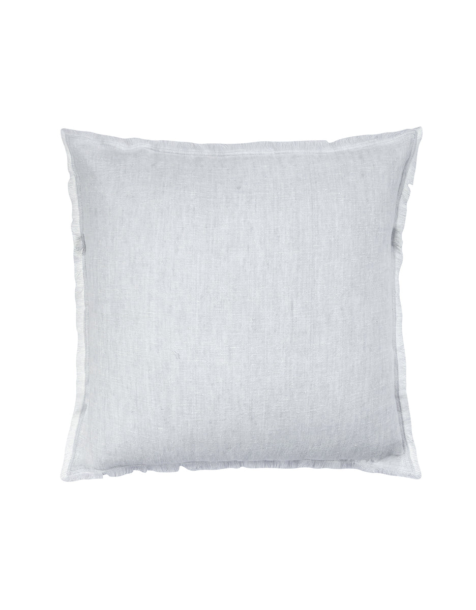 Light Grey Fringe Soft Linen Pillow – Anaya