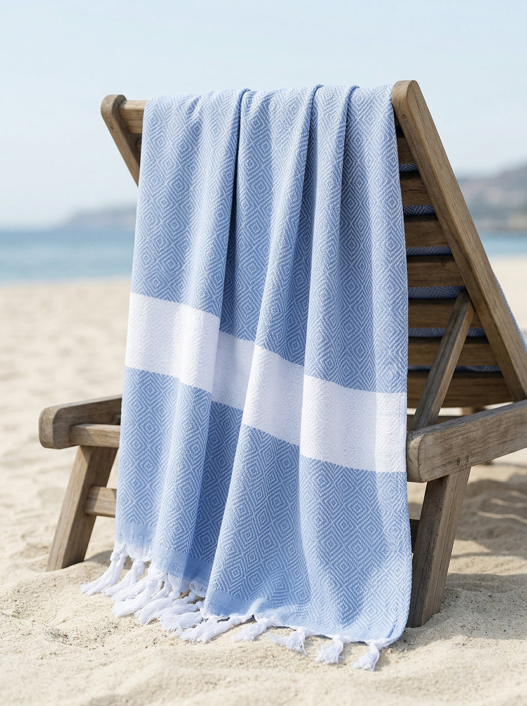 はるやん ドゥロワー  ロイヤルブルー サテン シルク カットソー Charleston Stripe Turkish Cotton Beach Towel – Anaya
