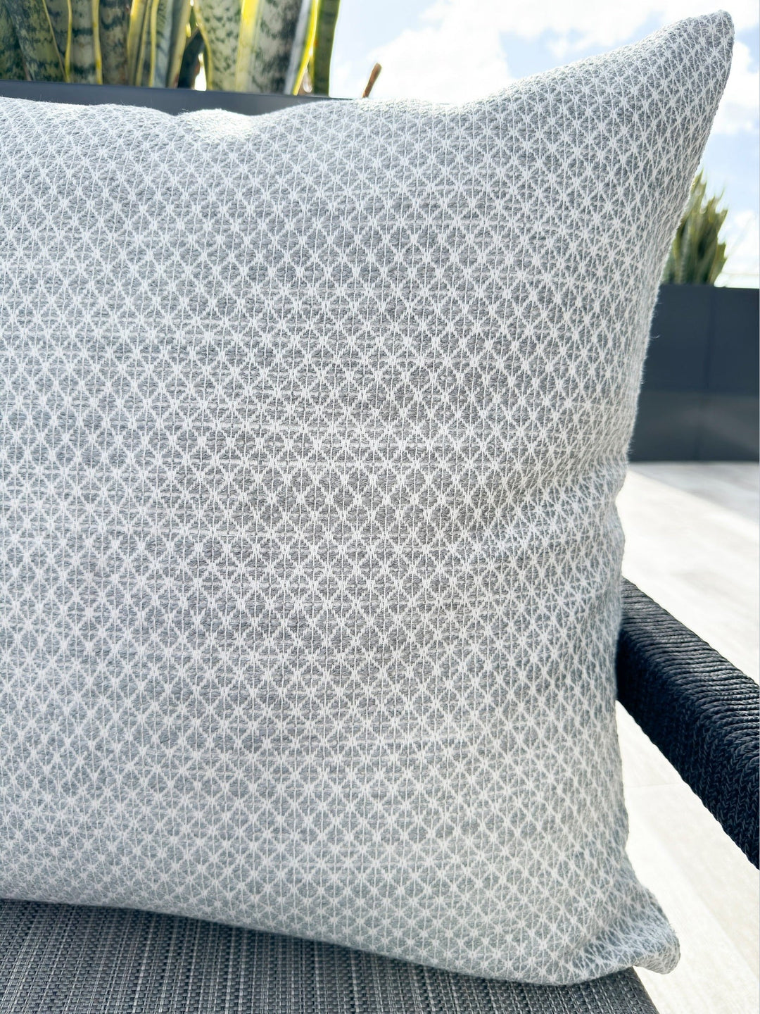 Coastal Breeze Grey Indoor and Outdoor Pillow – Anaya