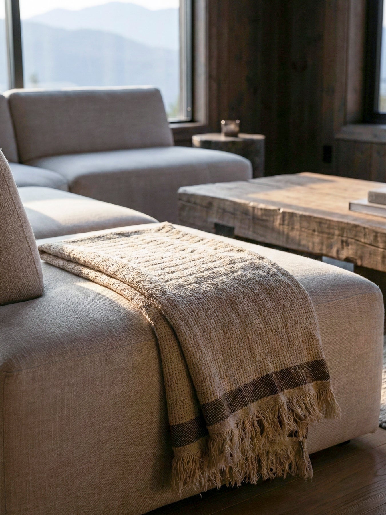 Throws Texture Vintage Texture Linen Stripe Throw – Anaya