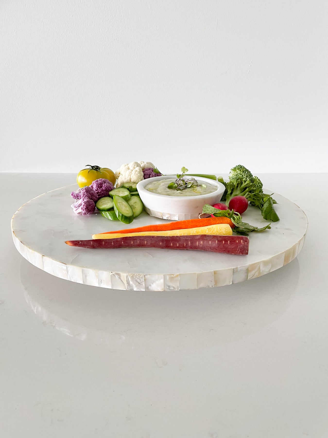 Lazy Susan de Mármol de 60 cm de Diámetro – Makrana Home Decor