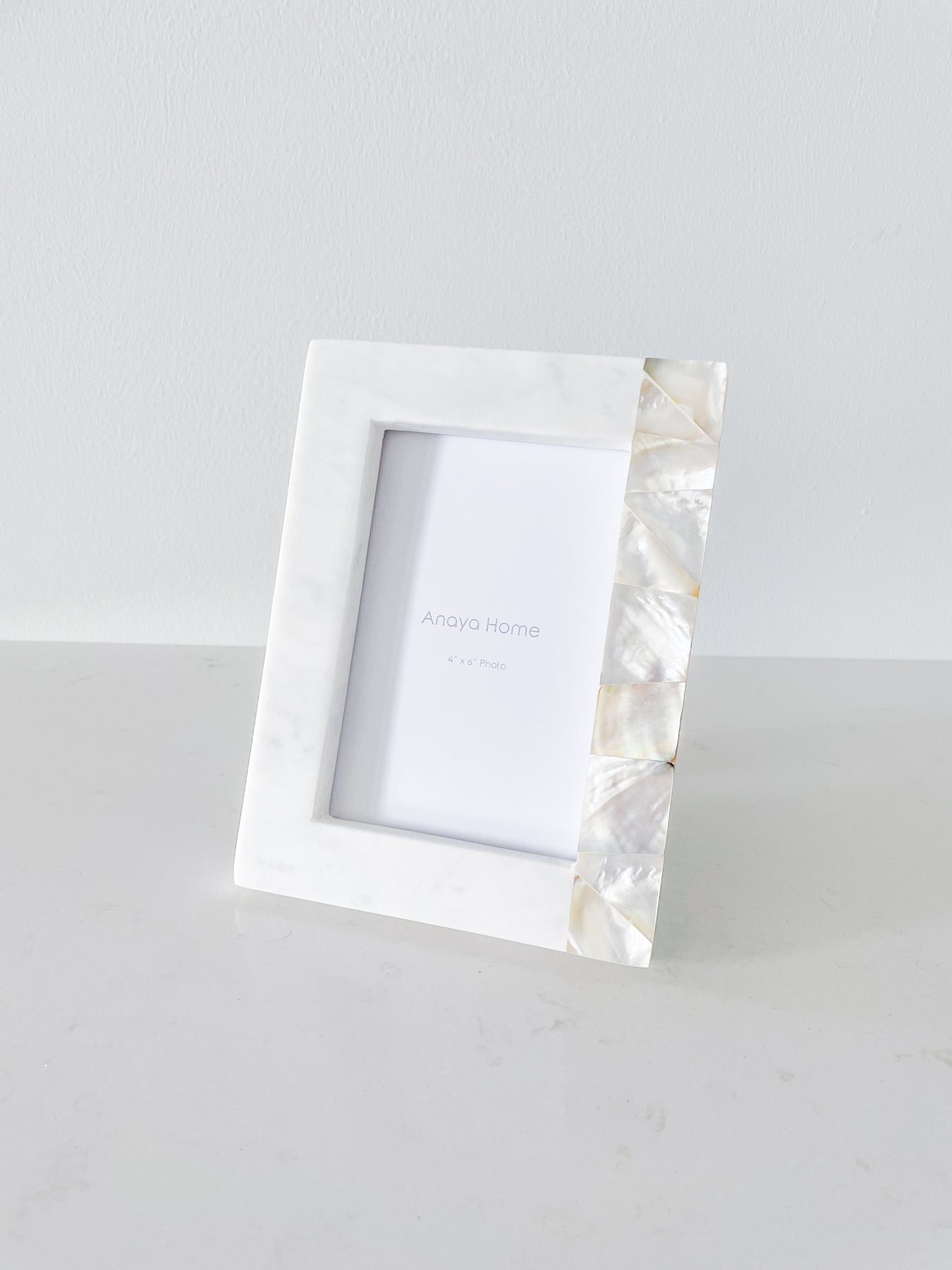 Mother of Pearl Photo Frame 4x6 Picture Frame Blue and White Frame