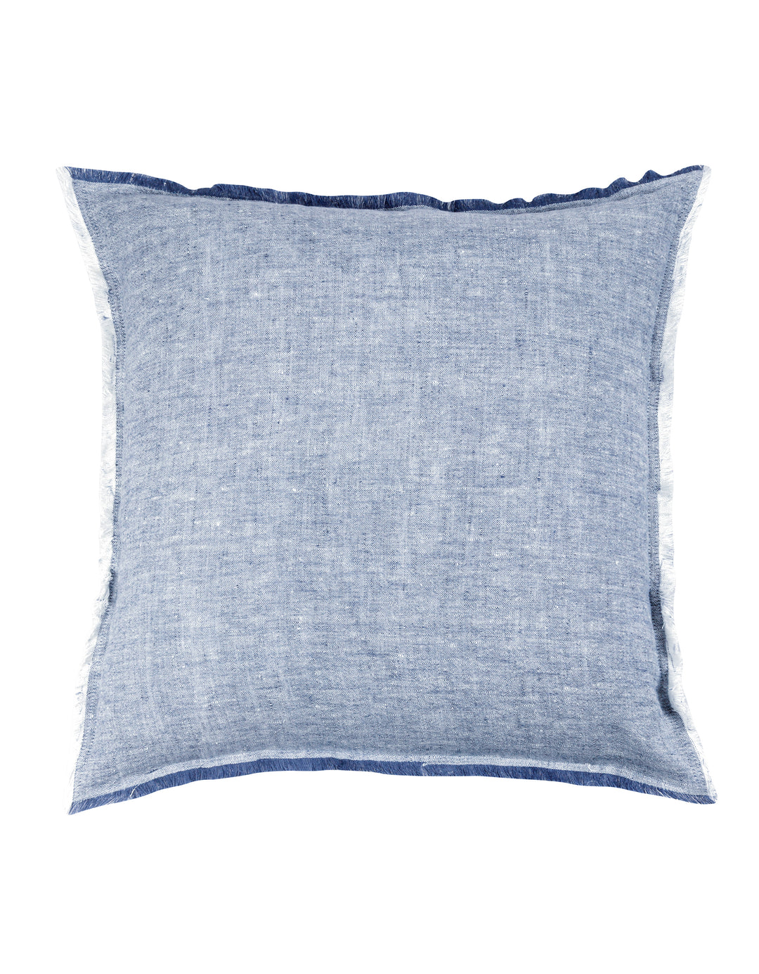 Chambray Blue Fringe Blue Linen Pillows Anaya