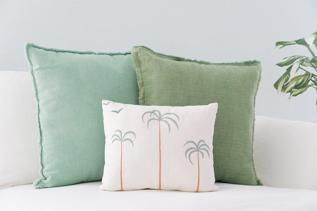 Mint Green Soft Linen Euro Pillow 26x26 Anaya